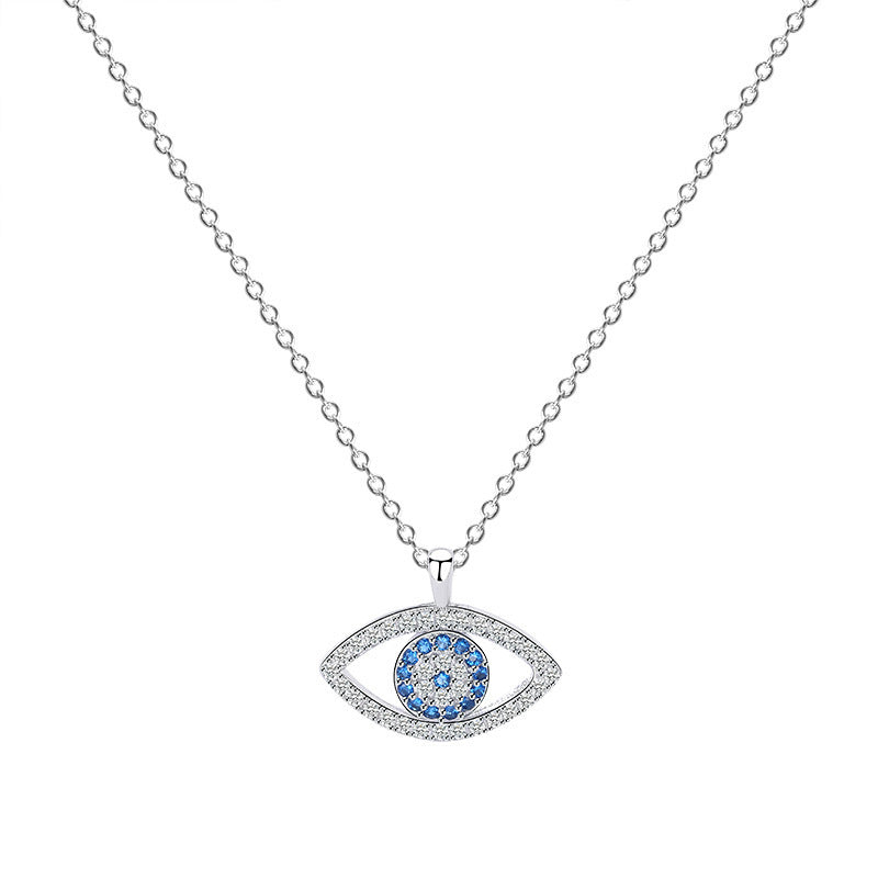 S925 Sterling Silber Schmuck Europäischen und Amerikanischen Atmosphärische Dämon Auge Halskette Auge Anhänger