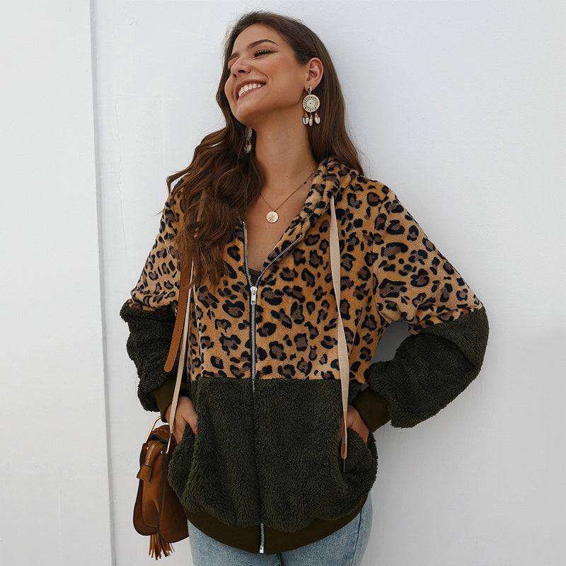 Leopard nähte jacke