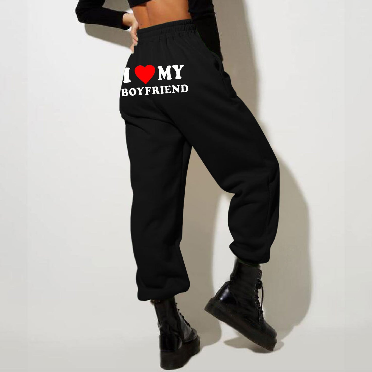 I MY BOYFRIEND Back Printing Casual Sweat pants Männer und Frauen