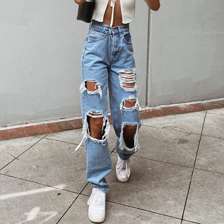 Frauen Jeans Zerrissene Abnehmen Gewaschen frauen Jeans Hose