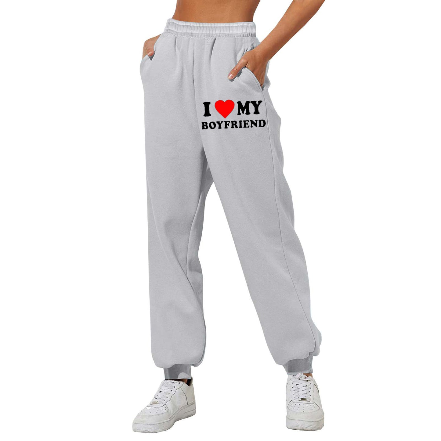 I MY BOYFRIEND Back Printing Casual Sweat pants Männer und Frauen