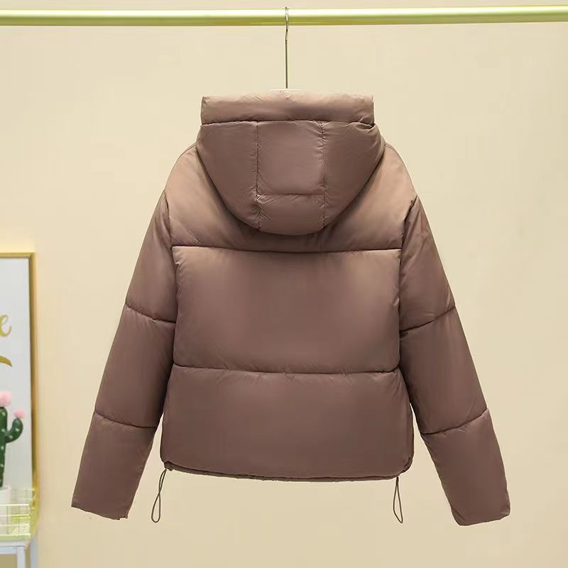 Short Solid Color For Women With Pocket Coat Thick Warm Cotton-padded Jacket