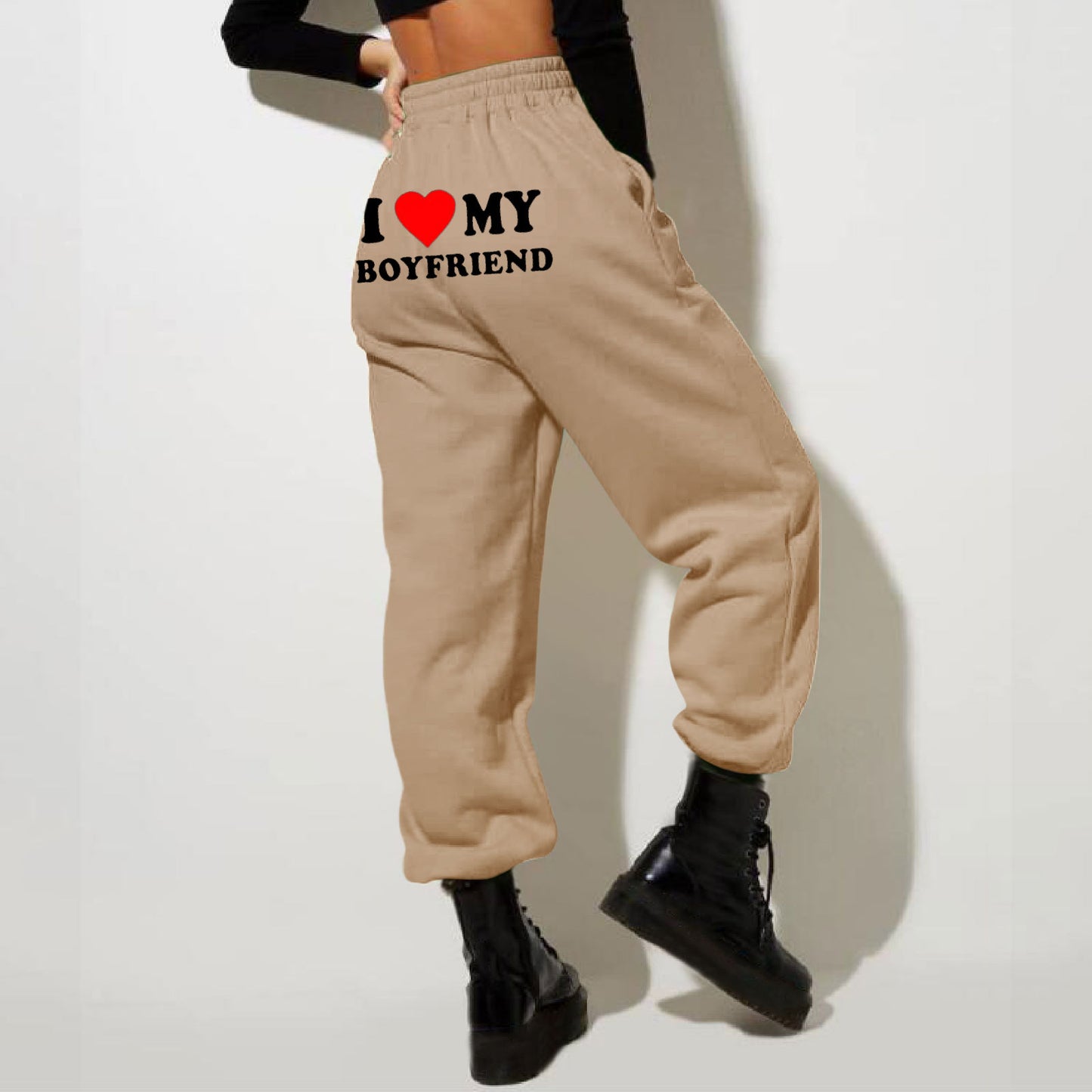 I MY BOYFRIEND Back Printing Casual Sweat pants Männer und Frauen