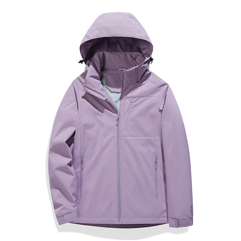 Single Layer Fleece-lined Shell Jacket Windproof Waterproof Antifouling