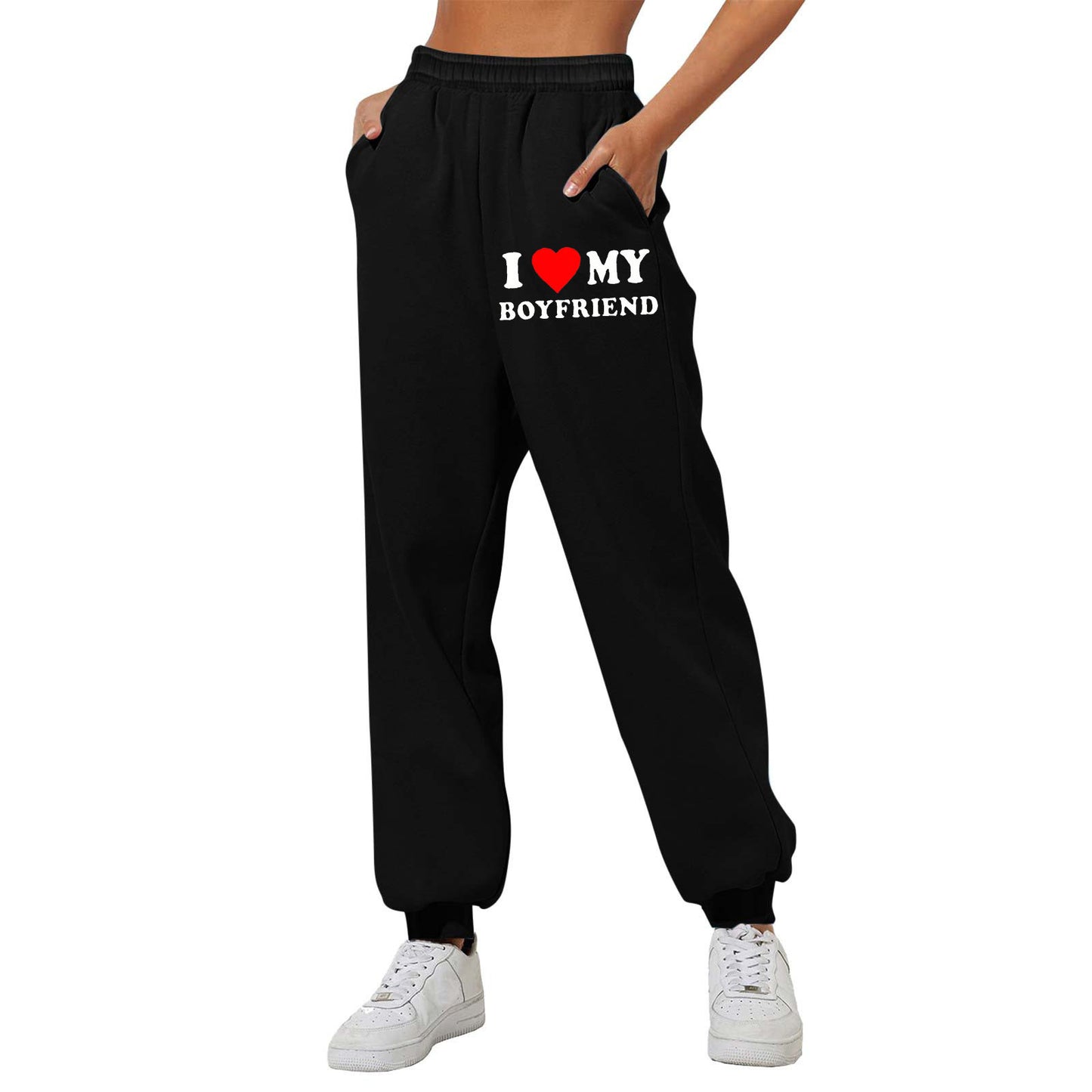 I MY BOYFRIEND Back Printing Casual Sweat pants Männer und Frauen