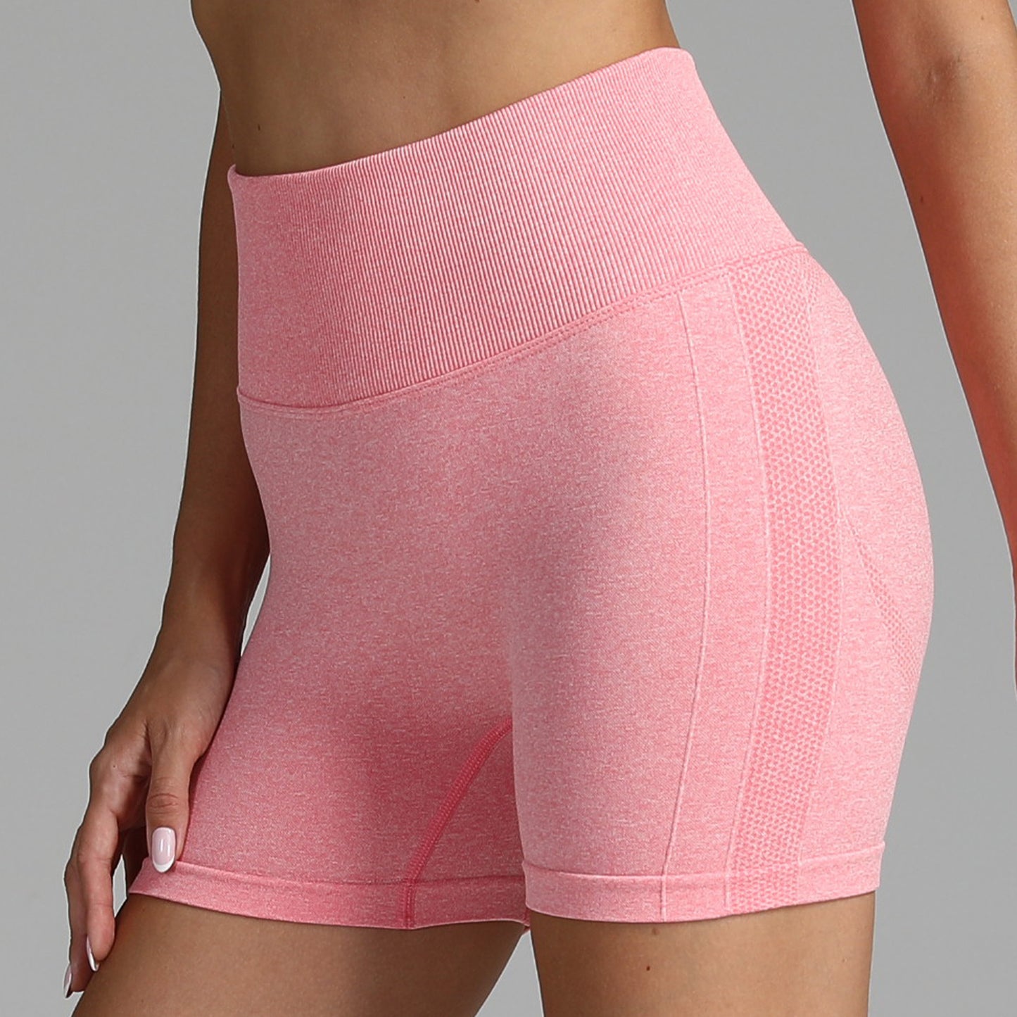 Nahtlose Yoga-Shorts Frauen einfarbig hohe Taille Hip-Lifting-Fitness-Hosen Laufen Jogging hose